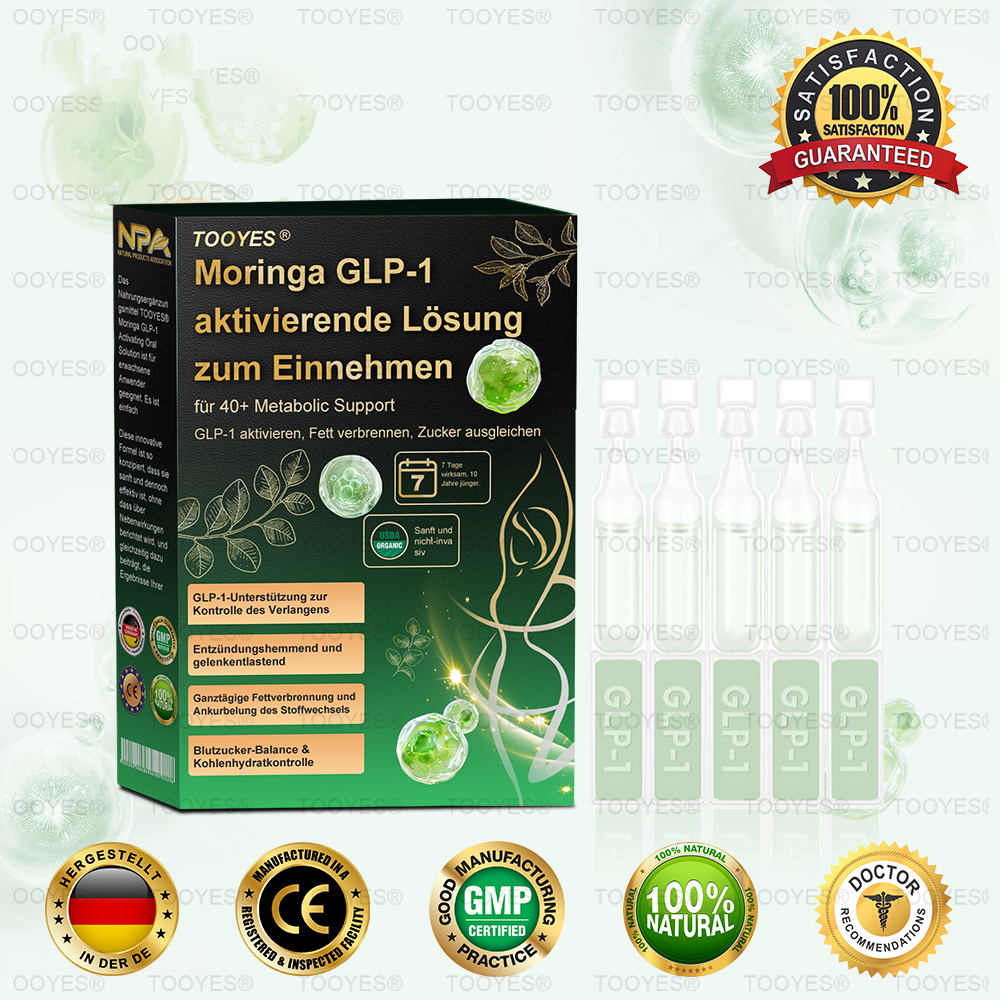 Offizieller Shop | TOOYES® Meglutid GLP-1 aktivierende orale Lösung – Moringa • NAD+ • Yerba Mate – Natürliche Unterstützung für Gewichtsabnahme, Anti-Aging & Zuckerstoffwechsel